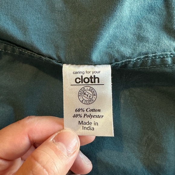 Paper Denim & Cloth Men’s L Hawaiian Palm Short Sleeve Button Down Shirt - Picture 8 of 9